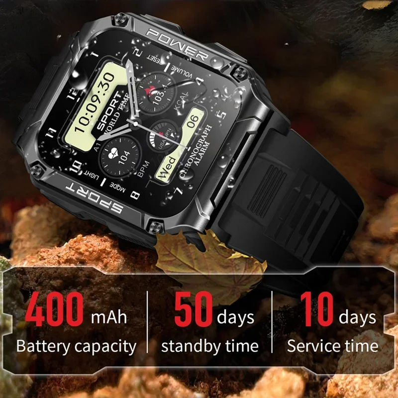 البوصلة ساعة ذكية الرجال بلوتوث دعوة جهاز تعقب للياقة البدنية IP68 مقاوم للماء ساعة ذكية لنظام أندرويد iOS السنة الجديدة/هدايا عيد الحب