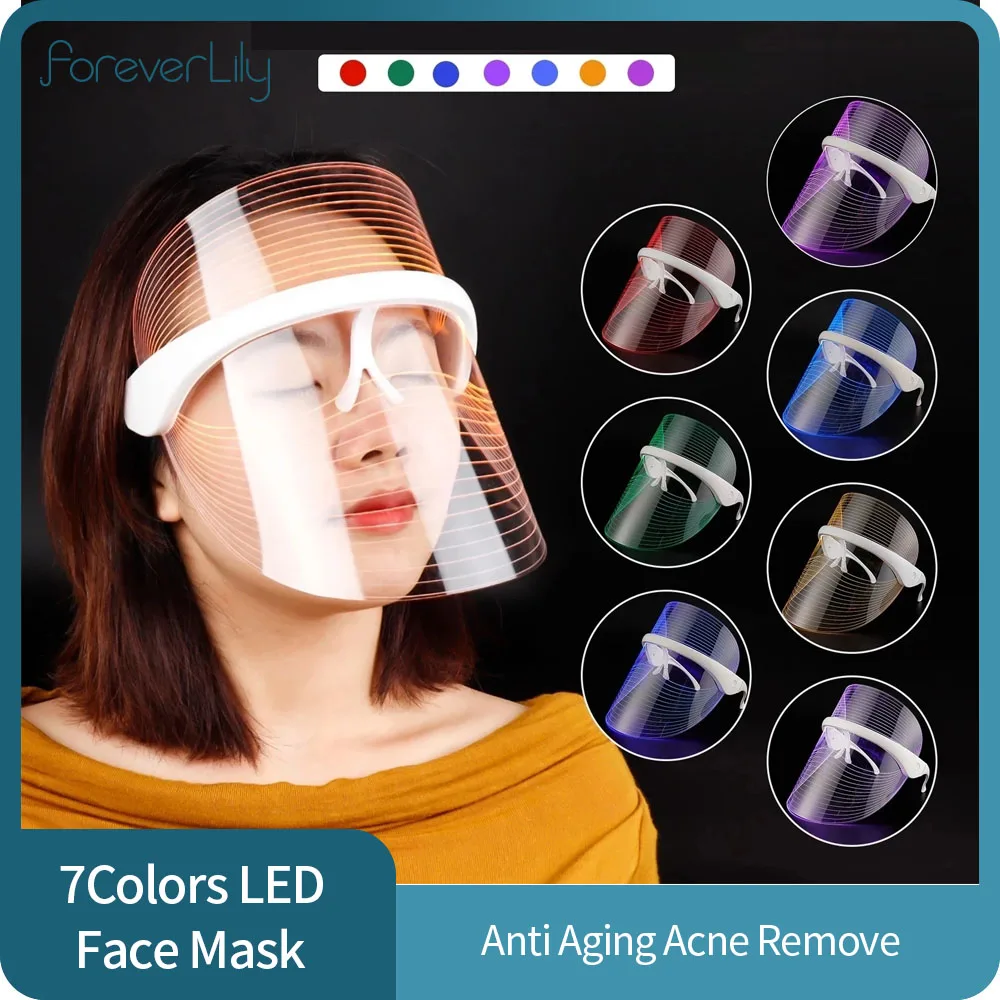 7 Colors LED Face Mask Photon Facial Beauty Mask Skin Rejuvenation Facial SPA Skin Care Tool