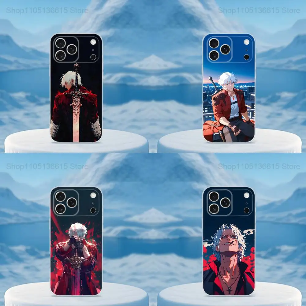 

Game D-DEVIL MAY C-Cry Phone Case For iPhone 16,15,14,13,12,11,17 Pro,Max,Plus,X,XS,XR,SE,Mini Transparent Soft Cover