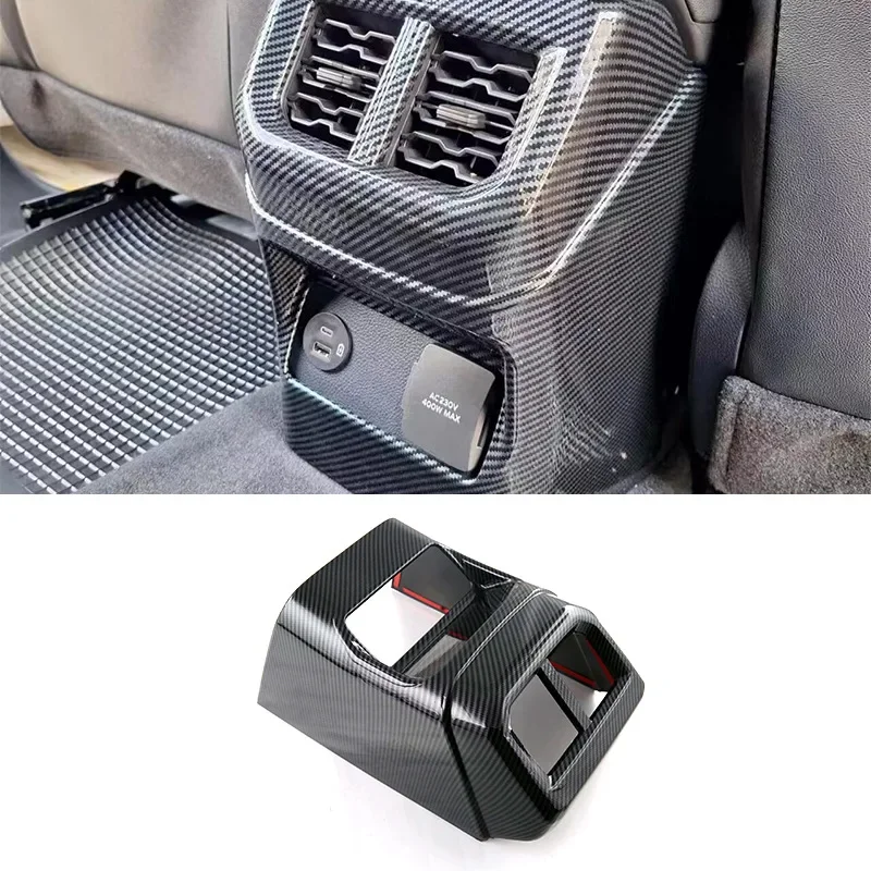 Carbon Fiber Car Rear Air Outlet Vent Panel Cover Trim Fit For Ford Ranger T9 2023 2024 Interior Accessories