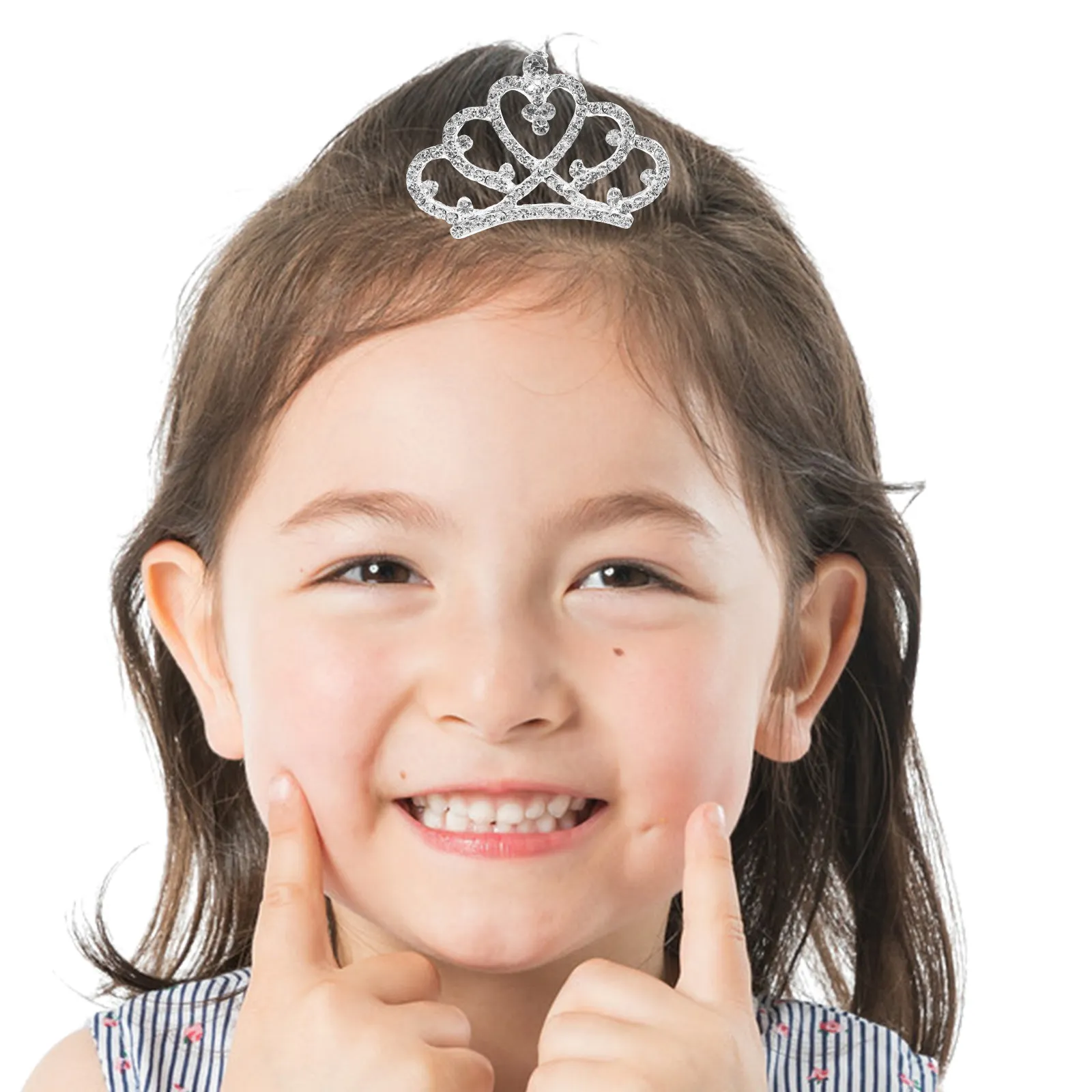 12Pcs Kids Crown Comb Set Elegant Glitter Hair Accessories for Children Festive Celebration Costume Dress Up Princess Style