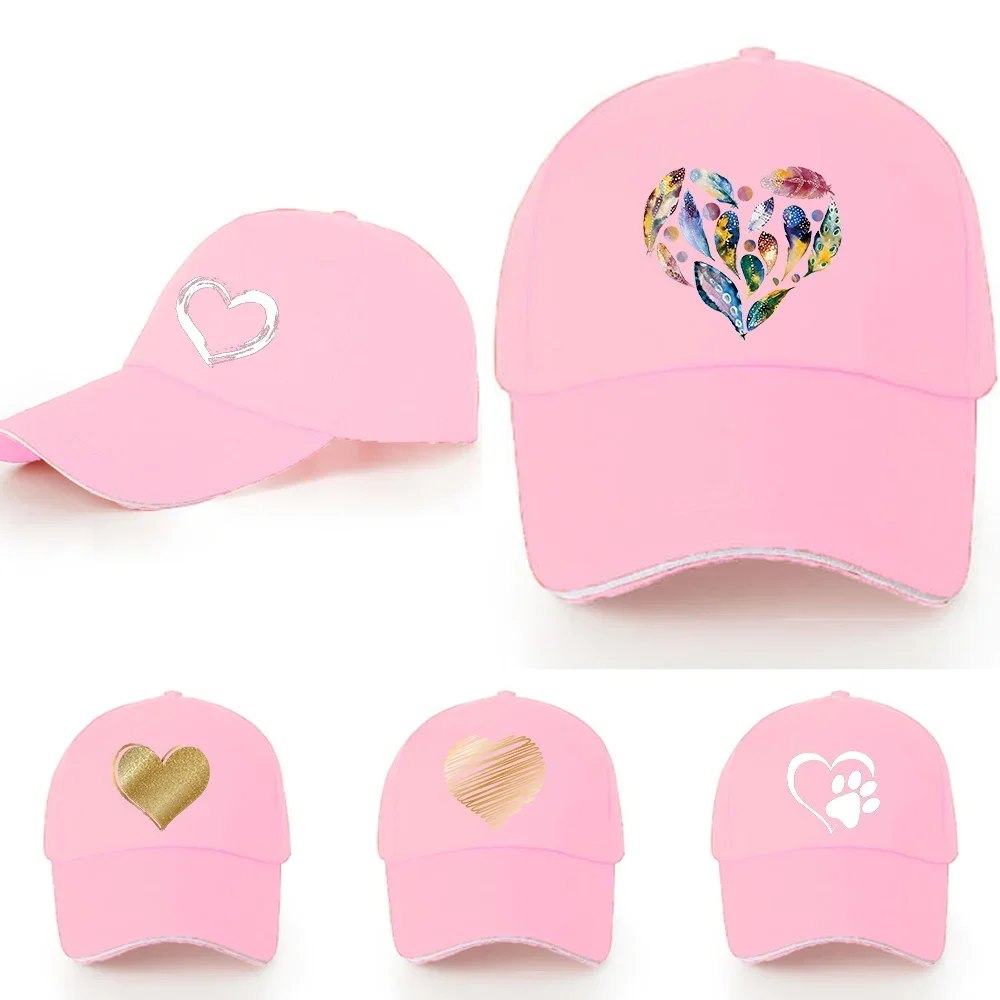 

Baseball Caps Spring and Autumn Outdoor Adjustable Casual Hat Sunscreen Hat Love Series Fashion Summer Sports Casual Hats