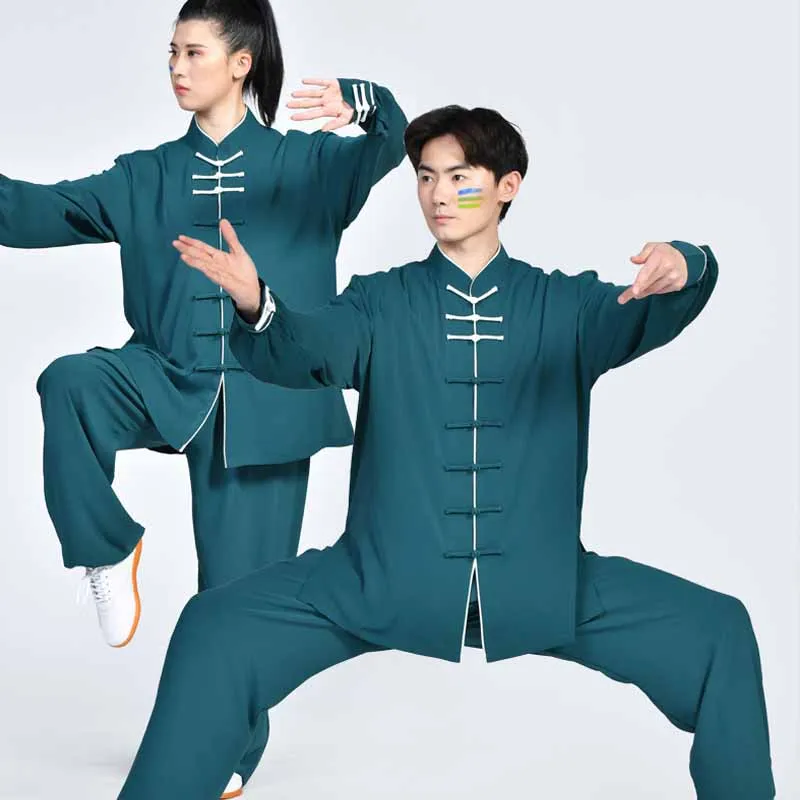 

Chinese Style Two Piece Suit Shirt&pants Women&men Tang Suit Martial Arts Training Performance Tai Chi Set Loose Plus Size Wear