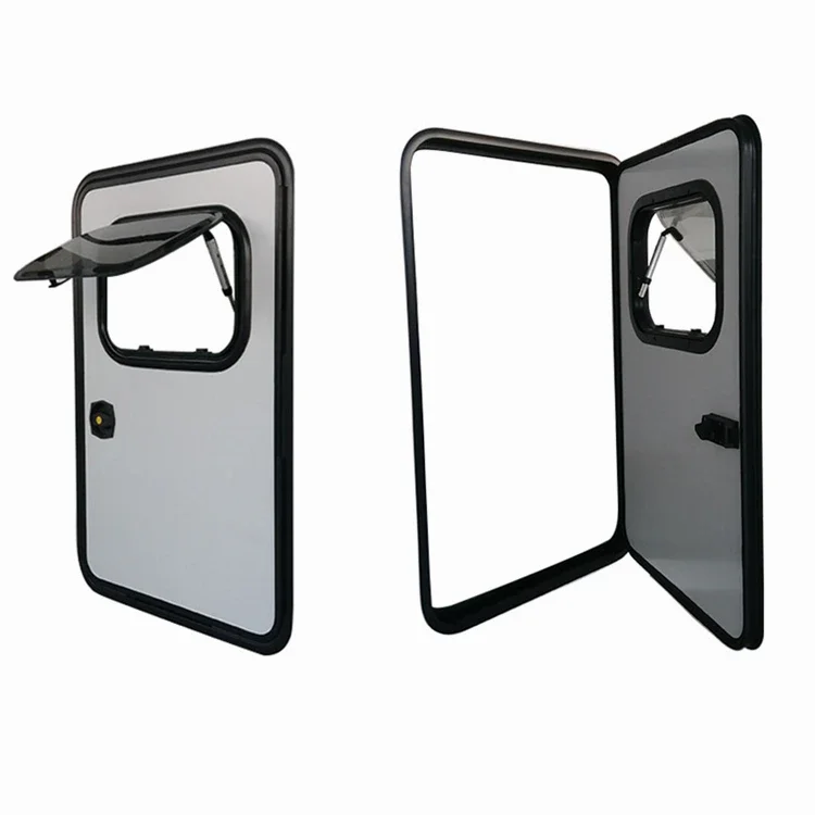 

Manufacturer High Strength Aluminum Alloy RV Caravan Single Point Lock Door With Custom Windows