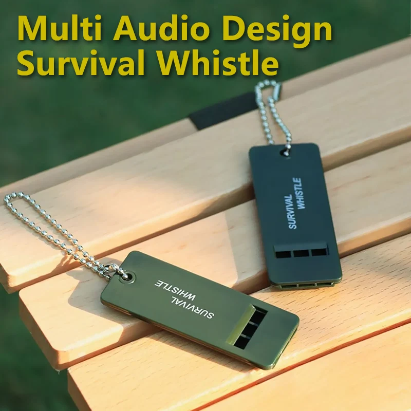 Tri-Band Outdoor Survival Whistle Noodsignaal Rescue Whistle Sleutelhanger voor kamperen Wandelen Klimmen EDC Sportscheidsrechter