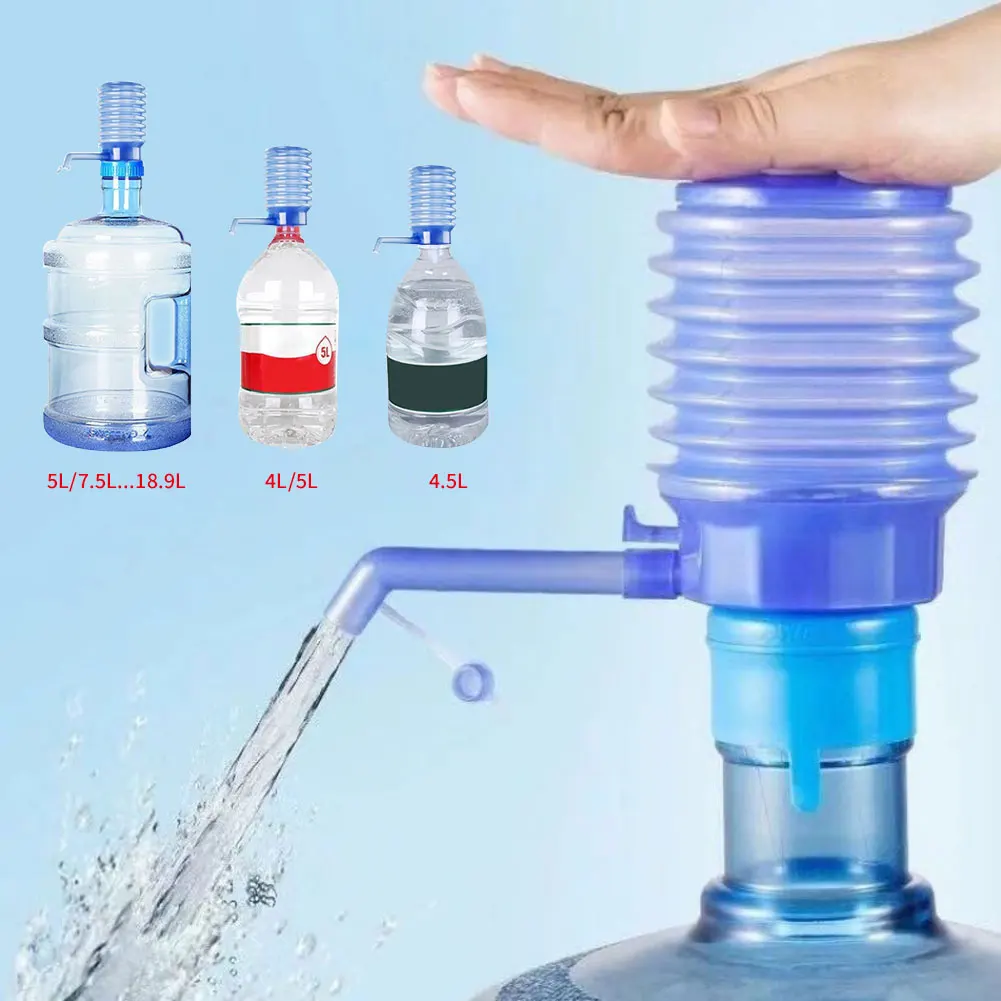 Water Bottles Pump Manual Hand Pressure Drinking Fountain Pressure Pump Water Press Pumps with an Extra Short Tube Food Grade