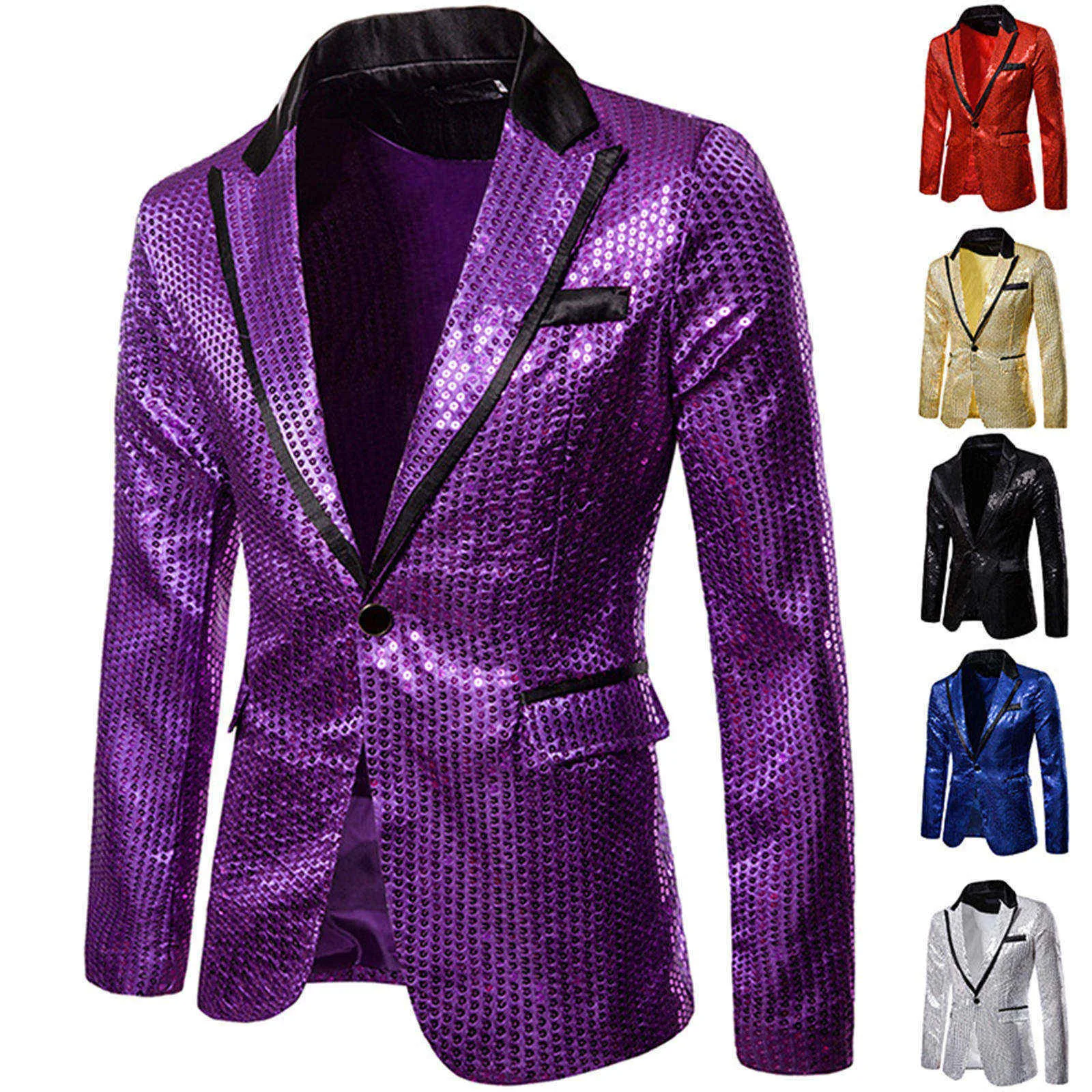 Button Suit Charm One Casual Sequin Party Coat Men\'s Men\'s Coats Big Mens Suits