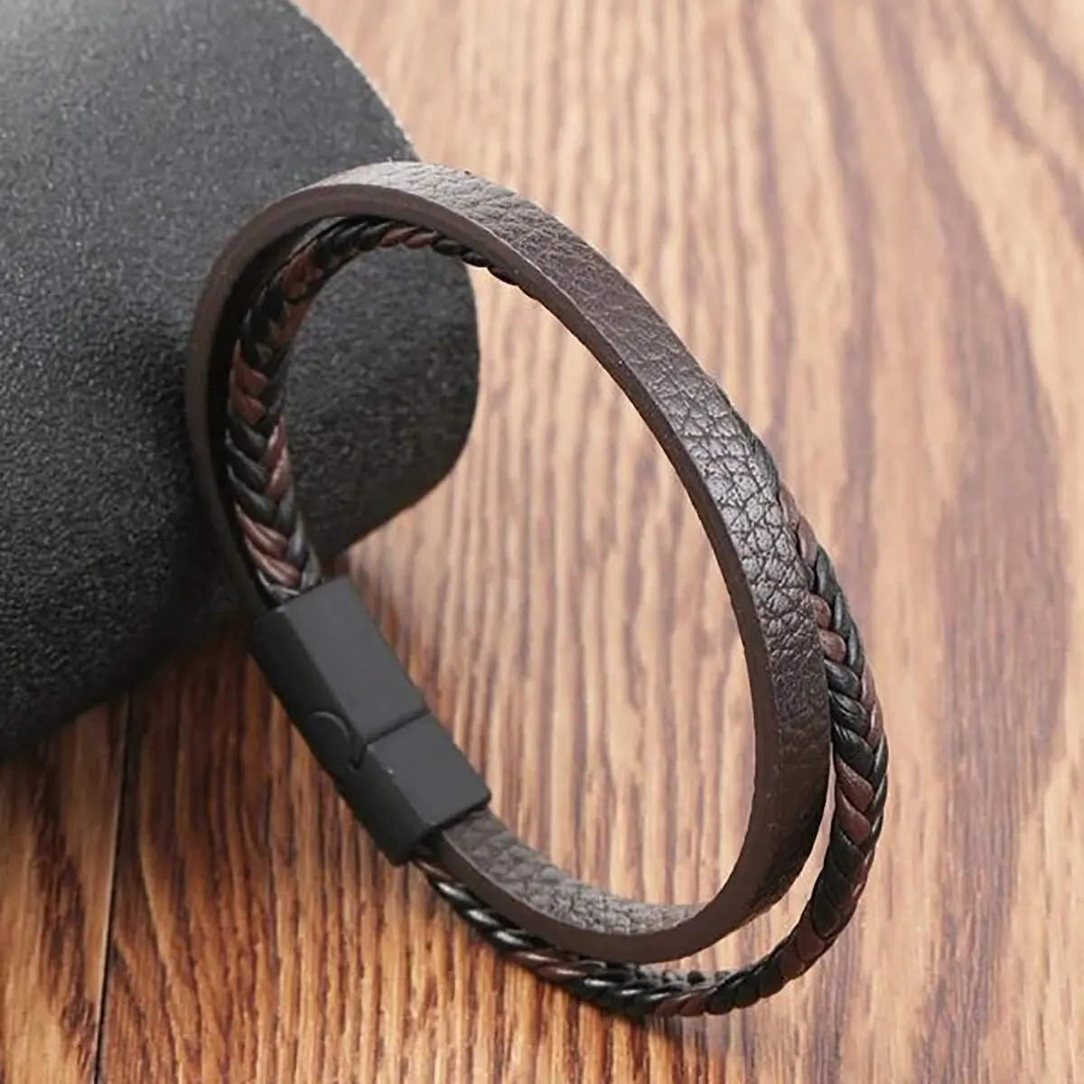 Multi-stijl PU-leer tweelaagse magnetische armband Heren Volwassen zaken Geef mannen Het beste cadeau voor mannen