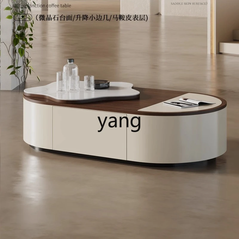 

LMM Italian Minimalist Multifunctional Solid Wood Coffee Table for Living Room Home Use in Various Sizes