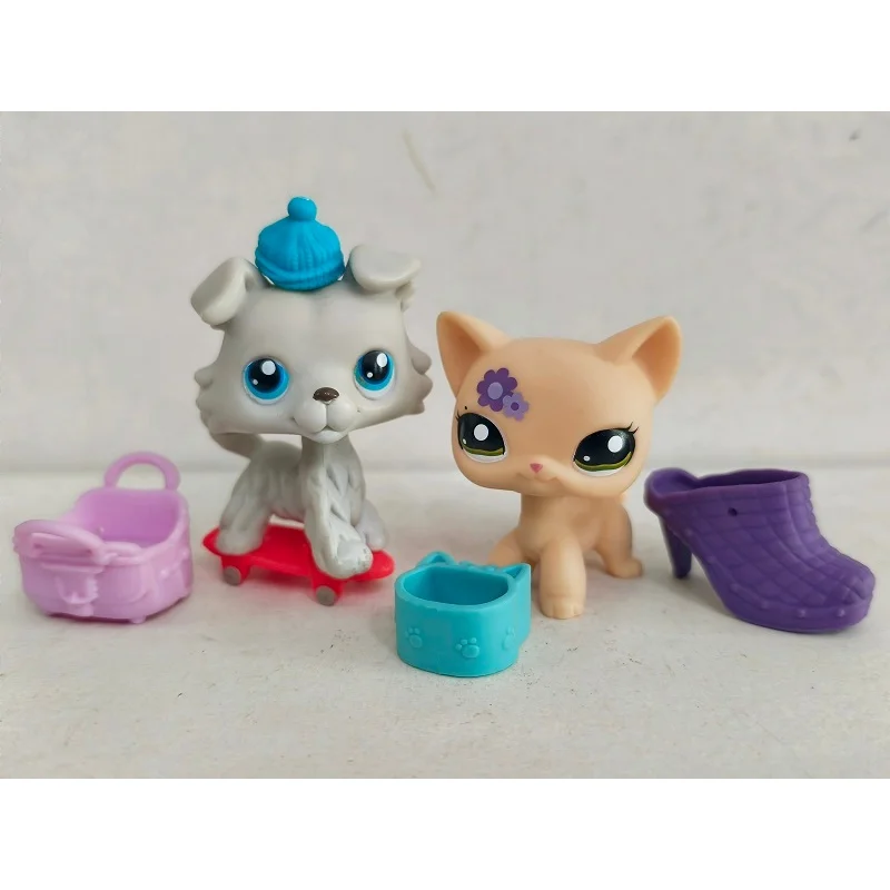 2pcs/lot LPS Figure pet shop Cat Dog #363#1962 W/Accessories Littlest Pet Shop toy