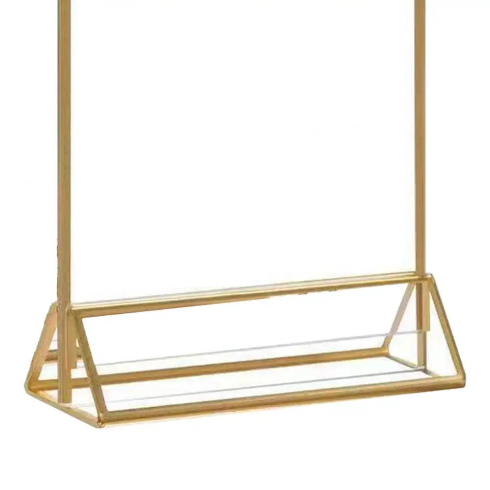 Display Sign Holder Double-sided Acrylic Sign Holder with Gold Frames for Wedding Table Numbers Menu for Flyers