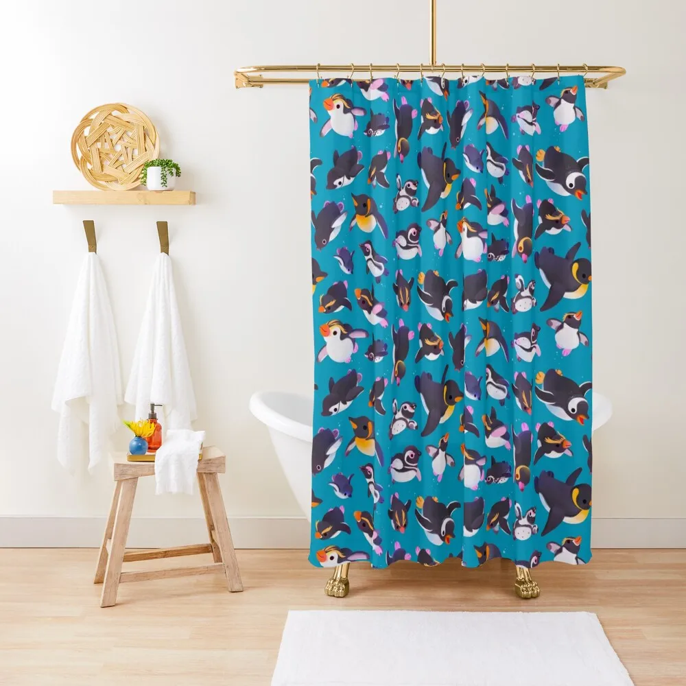 Penguin day Shower Curtain Bathroom And Shower Products Bathroom Accessories Shower Sets For Bathroom Curtain
