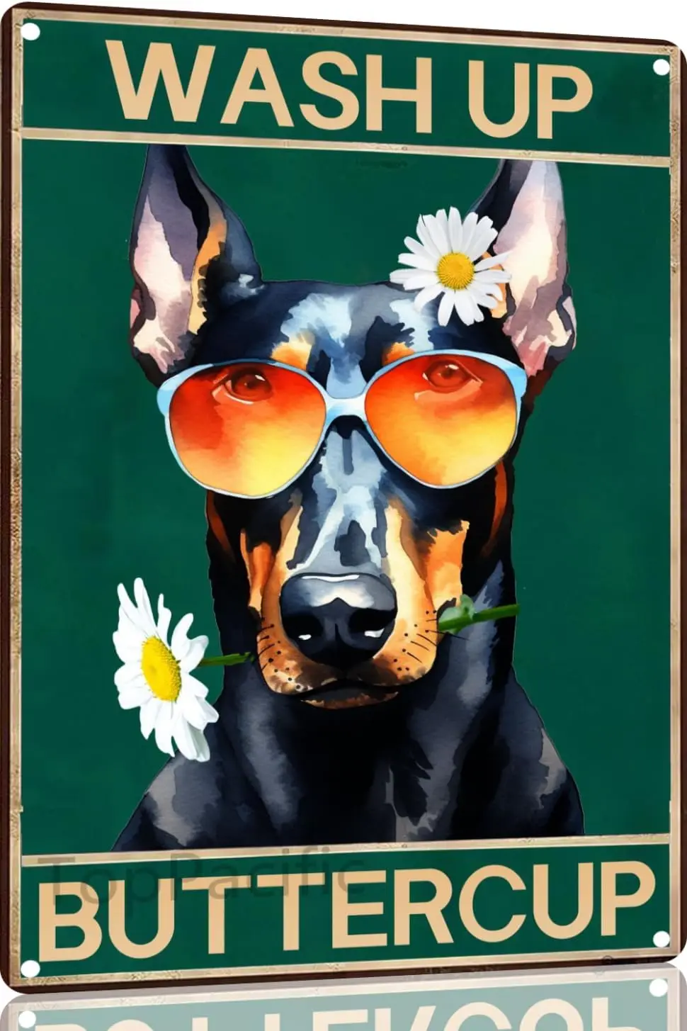 Doberman Wash Up Buttercup Vintage Aluminum Metal Poster Sign Decor Metal Tin Sign For Cafe Home Retro Club Bar Bathroom Poster-