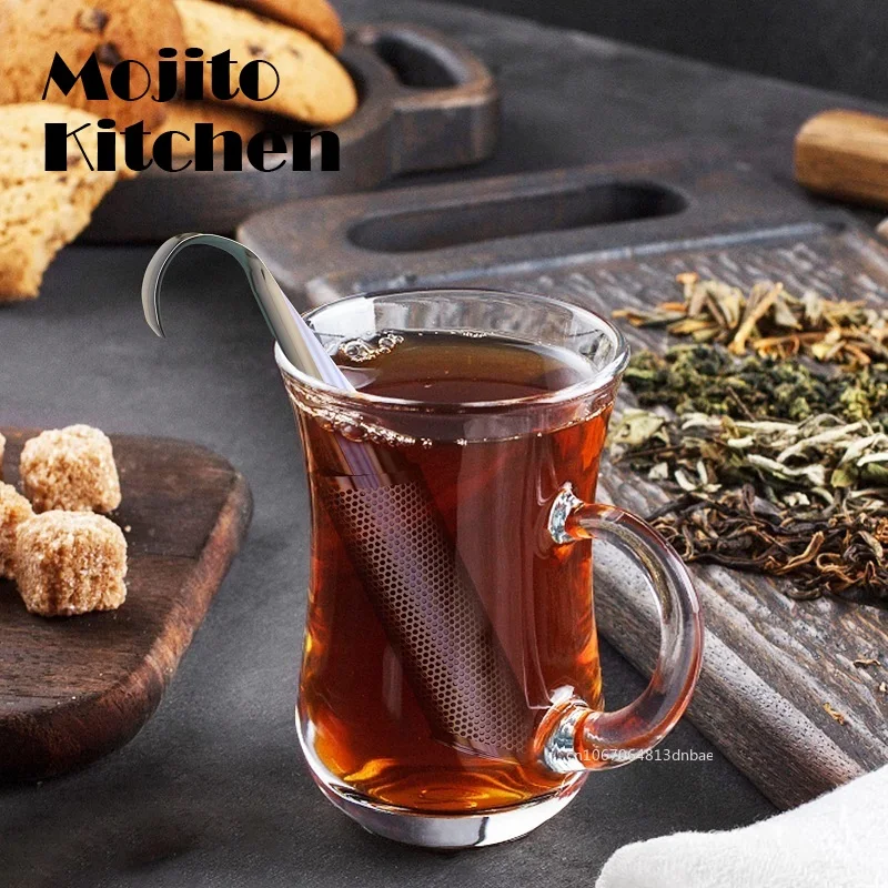 Kitchen Accessory Tea Diffuser Strainer Stainless Steel Infuser Pipe Design Touch Feel Holder Tool Tea Spoon Filter Tea Strainer