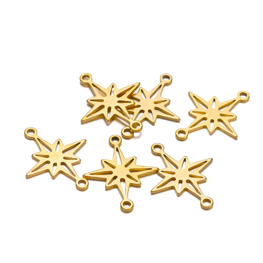 20pcs Stainless Steel Star Connector Charms for DIY Earrings Making Accessories Jewelry Making Bracelets Necklace Findings