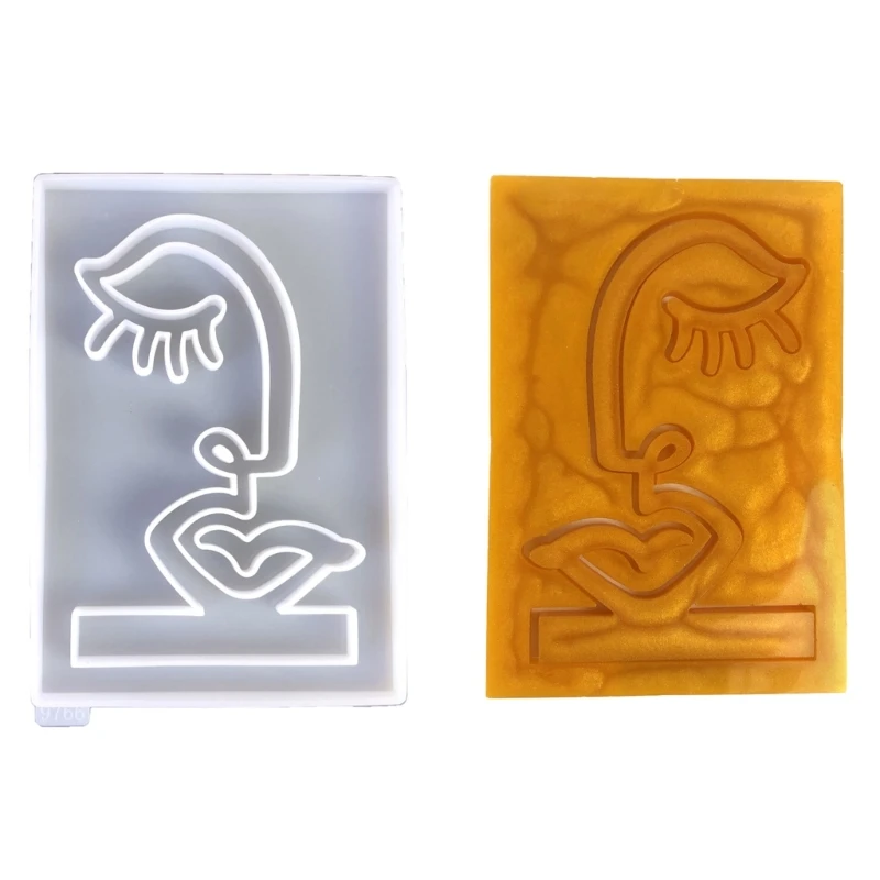 Desktop Decoration Mold Durable Silicone Molds Face Silhouette Shaped Epoxy Resin Moulds Handmade Home Ornament