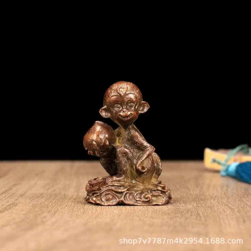 Brass alloy craft monkey figurine for home living room decoration