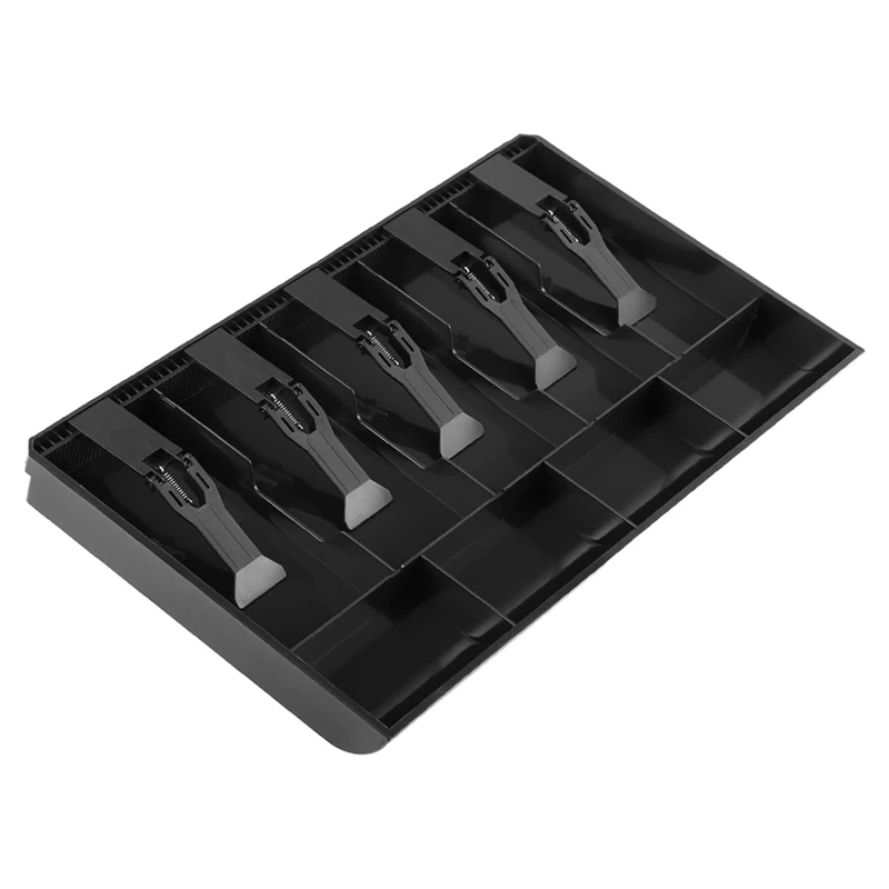 

1 PCS Cash Tray Cash Register Drawer Insert Tray, Black ABS Money Storage Case 5 Bill & 4 Coin Compartments