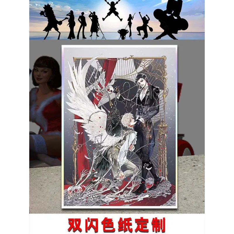 Customized. Anime Peripheral Colored Paper Signature Drawing Board Customized Quicksand Acrylic Double Flash Laser