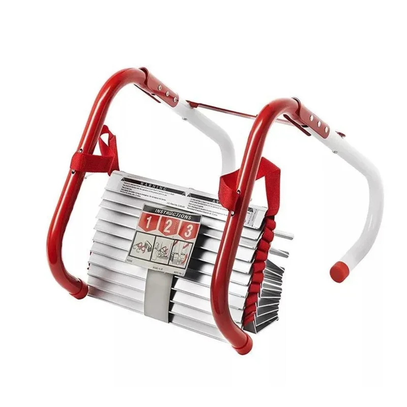 

Fire escape ladder 2 floors with non-slip steps portable emergency escape ladder rack