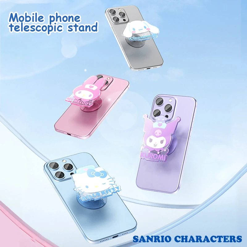 Cute Sanrio Hello Kitty Phone Holder Cartoon Kuromi Cinnamoroll Acrylic Airbag Bracket Accessory Adjustable Acrylic Portable Toy