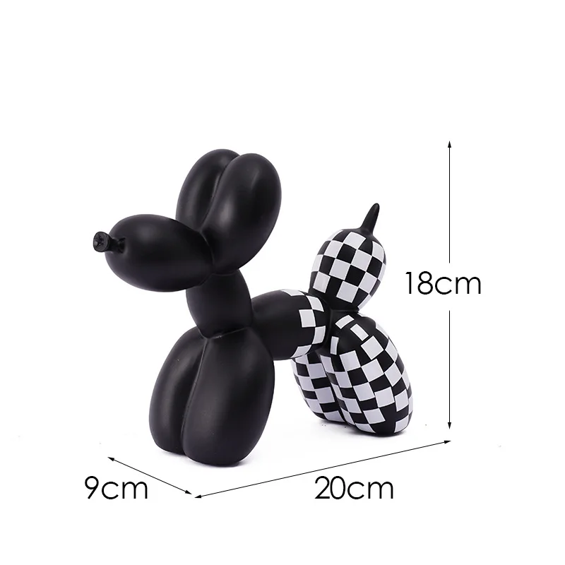 Vivead Plaid Balloon Dog Ornament INS Light Luxury Tabletop Shelf soggiorno Home Office decorazione accessori regalo di arte moderna