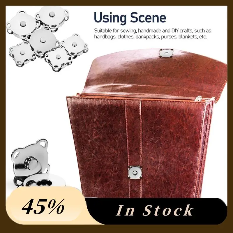 

A78K New 30PCS Magnetic Buttons, 14 Mm/18 Mm Magnetic Buttons For Bags, Silver Metal Magnetic Buttons, Plum Press Studs