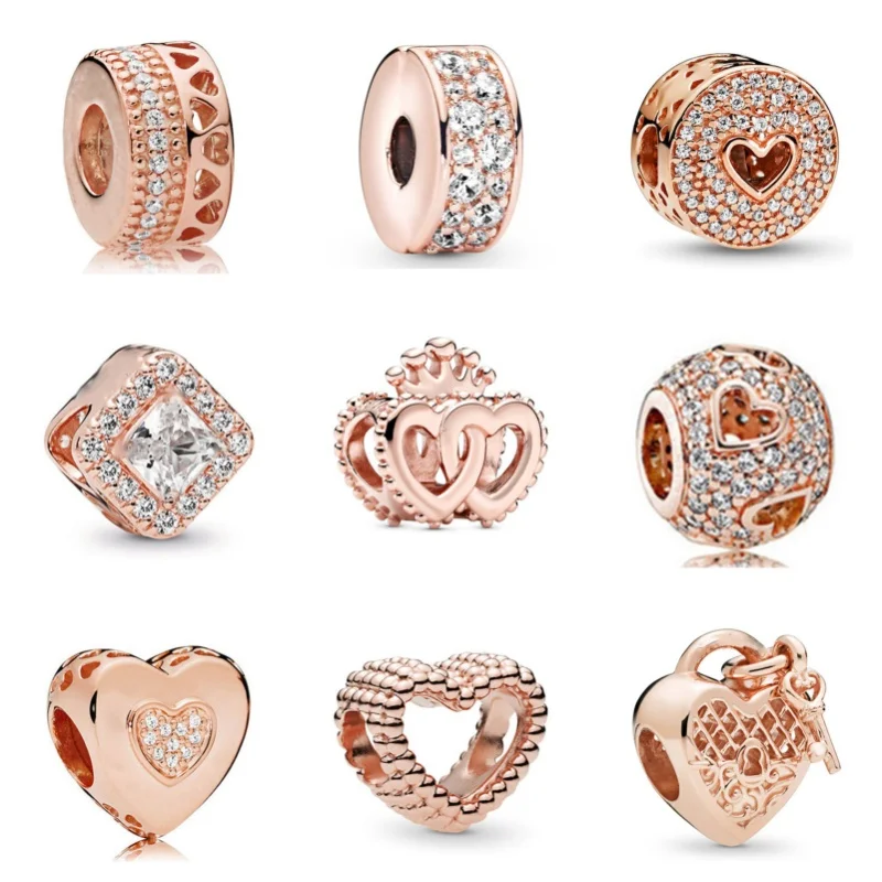 2024 New Rose Gold Plated dreamcatcher Pendant Charm Beads For Women Pandora DIY Bracelet Necklace Jewelry Accessories Gifts