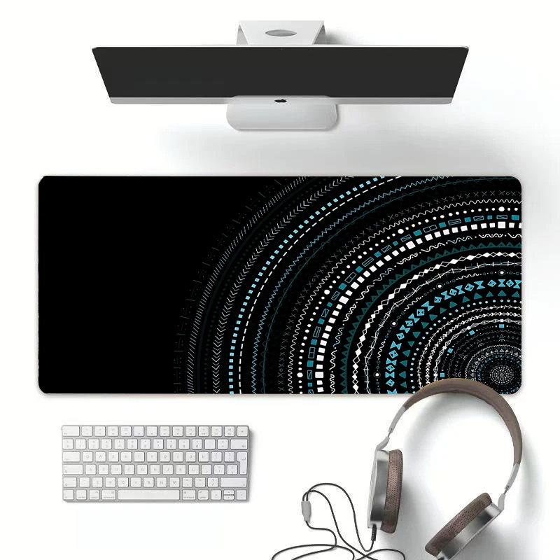 XXL circle pattern design professional game mouse pad, used for game office learning computer PC office accessories desktop pad
