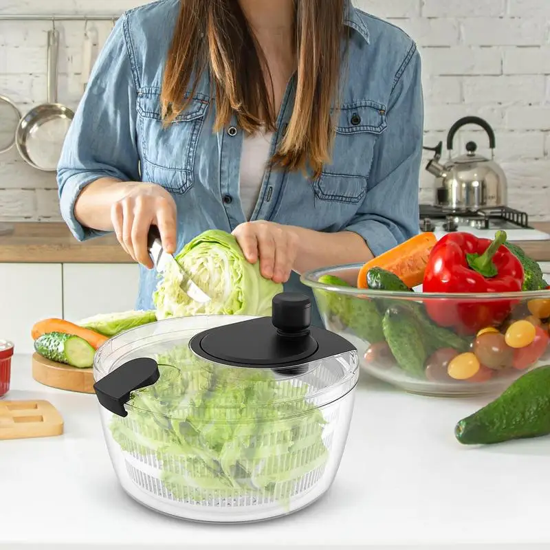 Manual Salad Spinner Fruit Spinner And Strainer Split Structure Lettuce Spinner With Bowl And Lid For Vegetable Fruit Dryer