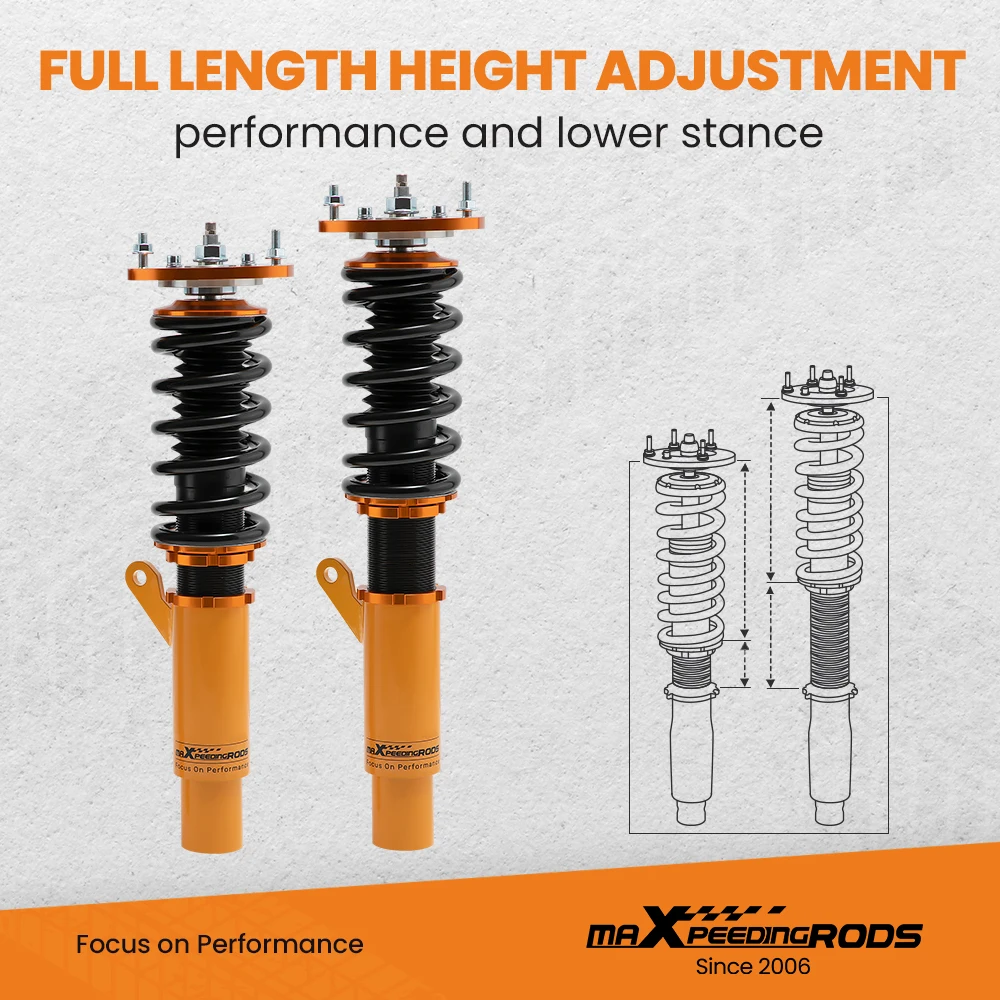 Maxpeedingrods Coilovers Shock Absorber Suspension Kits for Volkswagen VW Golf MK7 Seat Leon Mk3 Damping 3