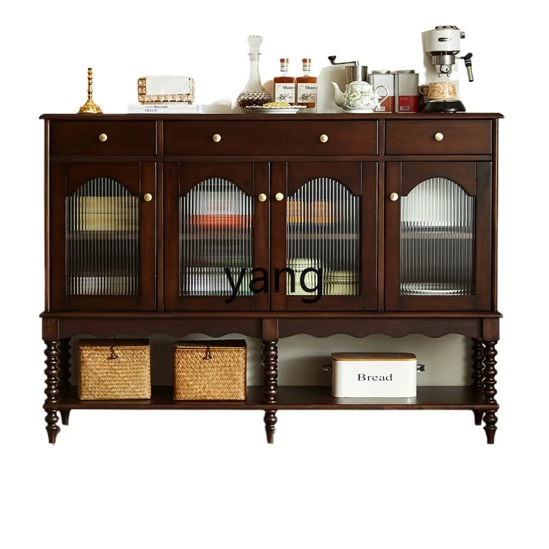 

TGF Retro Mid-Century Style Sideboard Cabinet Solid Wood Cherry Wood Storage Cabinet Wall Side Storage Cabinet