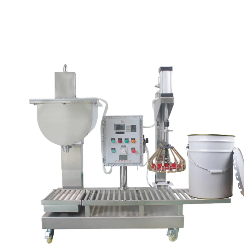 Semi Automatic Pneumatic Honey Stick 5 Gallon Can Weighing And Filling Machine 20 L Resin Paint Paste Fill And Seal Machine