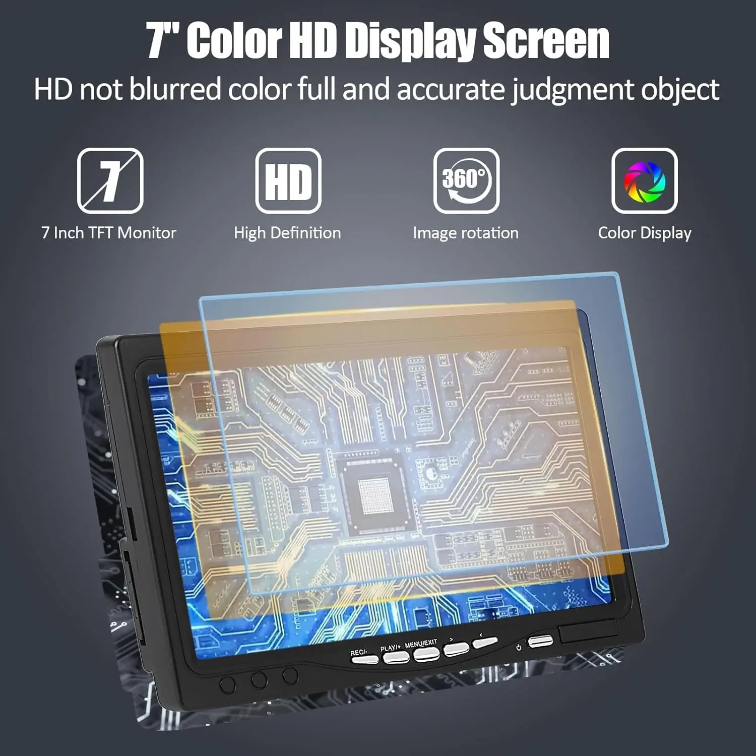 كاميرا فحص الأنابيب اللاسلكية WiFi مقاس 7 بوصات مع محدد موقع 512 هرتز وتوازن تلقائي 17/22 مم كابل 20-50 متر DVR بطارية 8 جيجابايت 4500 مللي أمبير في الساعة #2