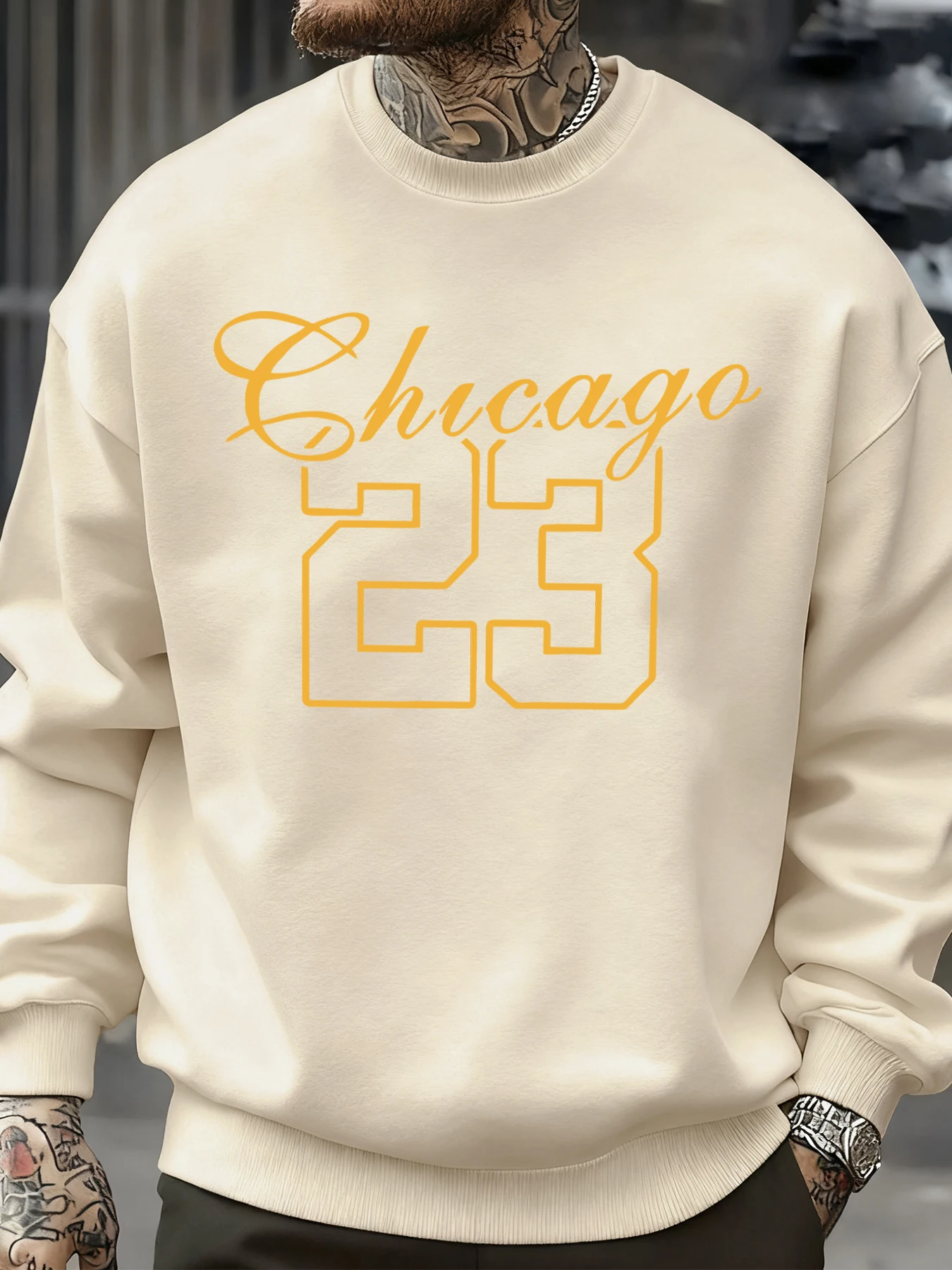 شيكاغو رقم 23 جيرسي يطبع البلوز رجل موضة البلوفرات الناعمة الخريف ملابس رياضية كاجوال الصوف ملابس كبيرة الحجم للجنسين #2