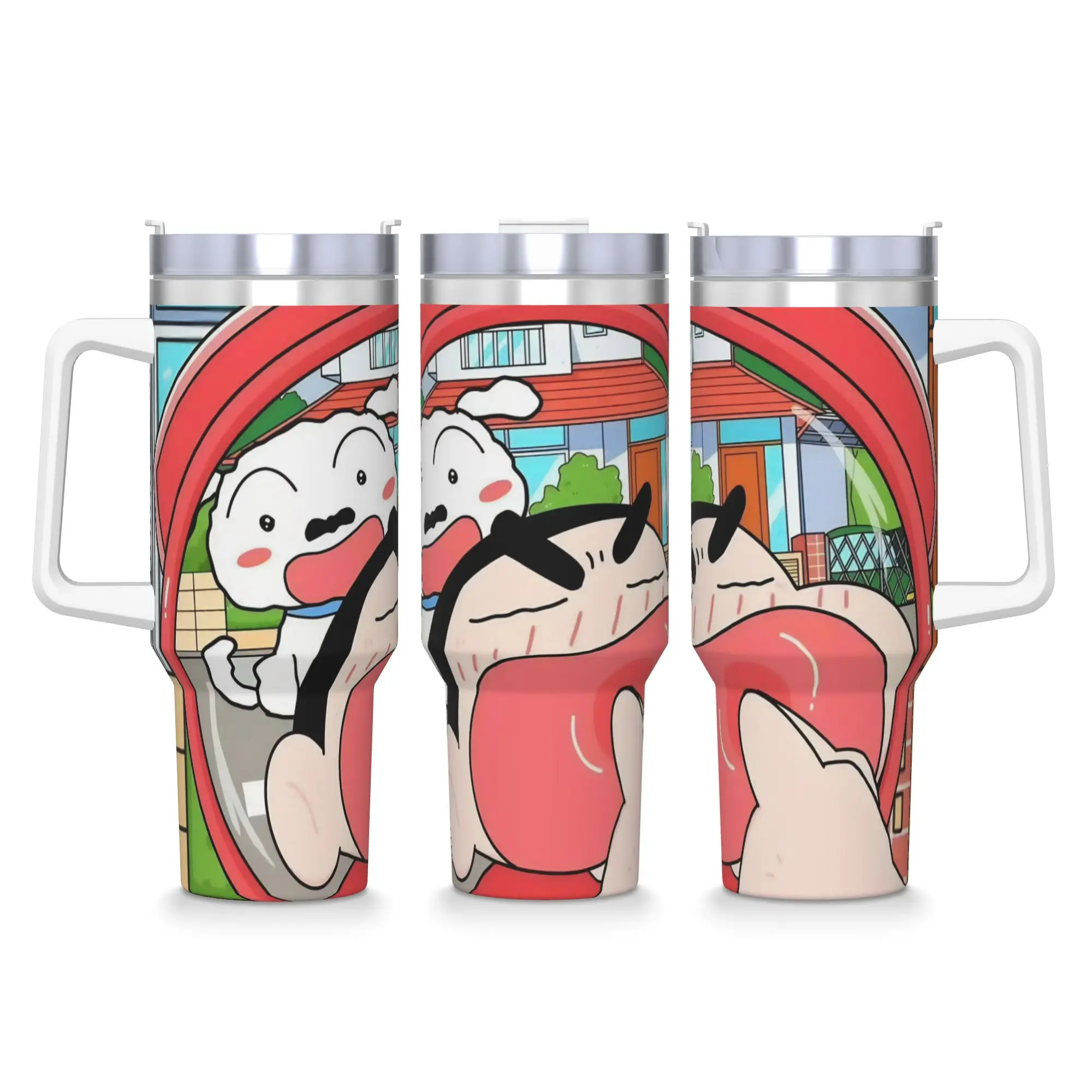 Vaso Térmico de Acero Inoxidable con Diseño de Shin Chan, Taza de Café Anime, Taza para Bebidas Calientes, Botella de Agua para la Playa