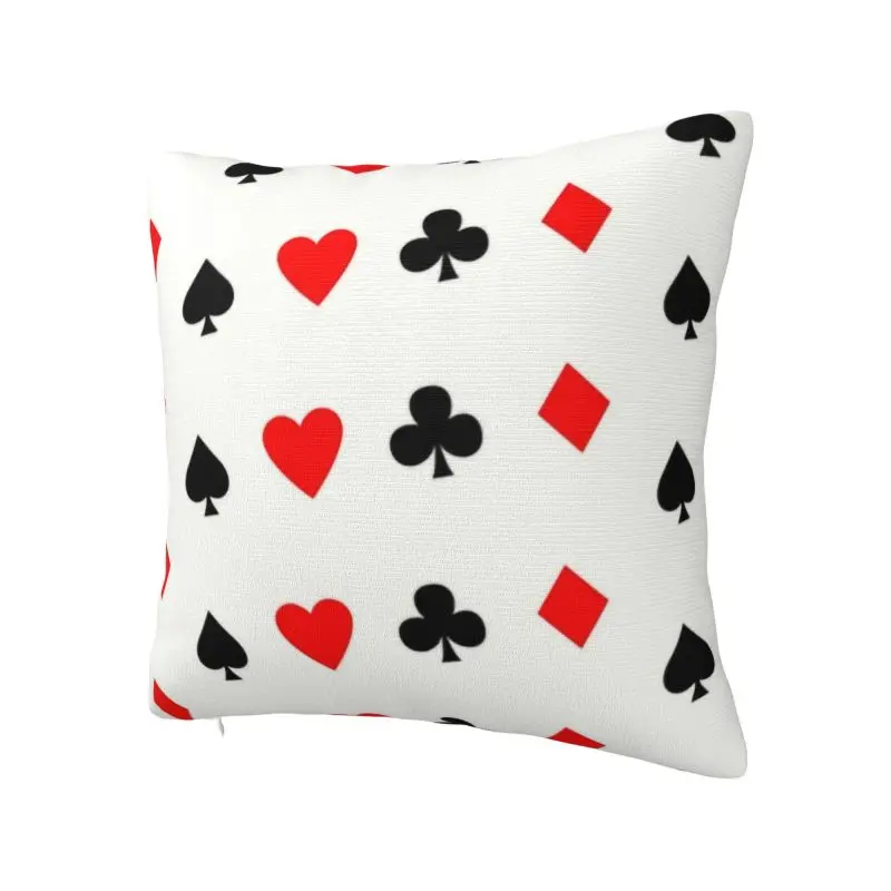 Funny Poker Pattern Throw Pillow Decor Home Card Game Players Modern Cushion Cover Square Pillowcase