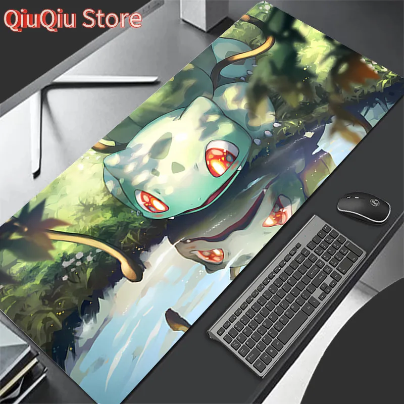 Niedliches Bulbasaur-Mauspad für den Natur-Gaming-Bereich, wasserdichte, rutschfeste Schreibtischunterlage