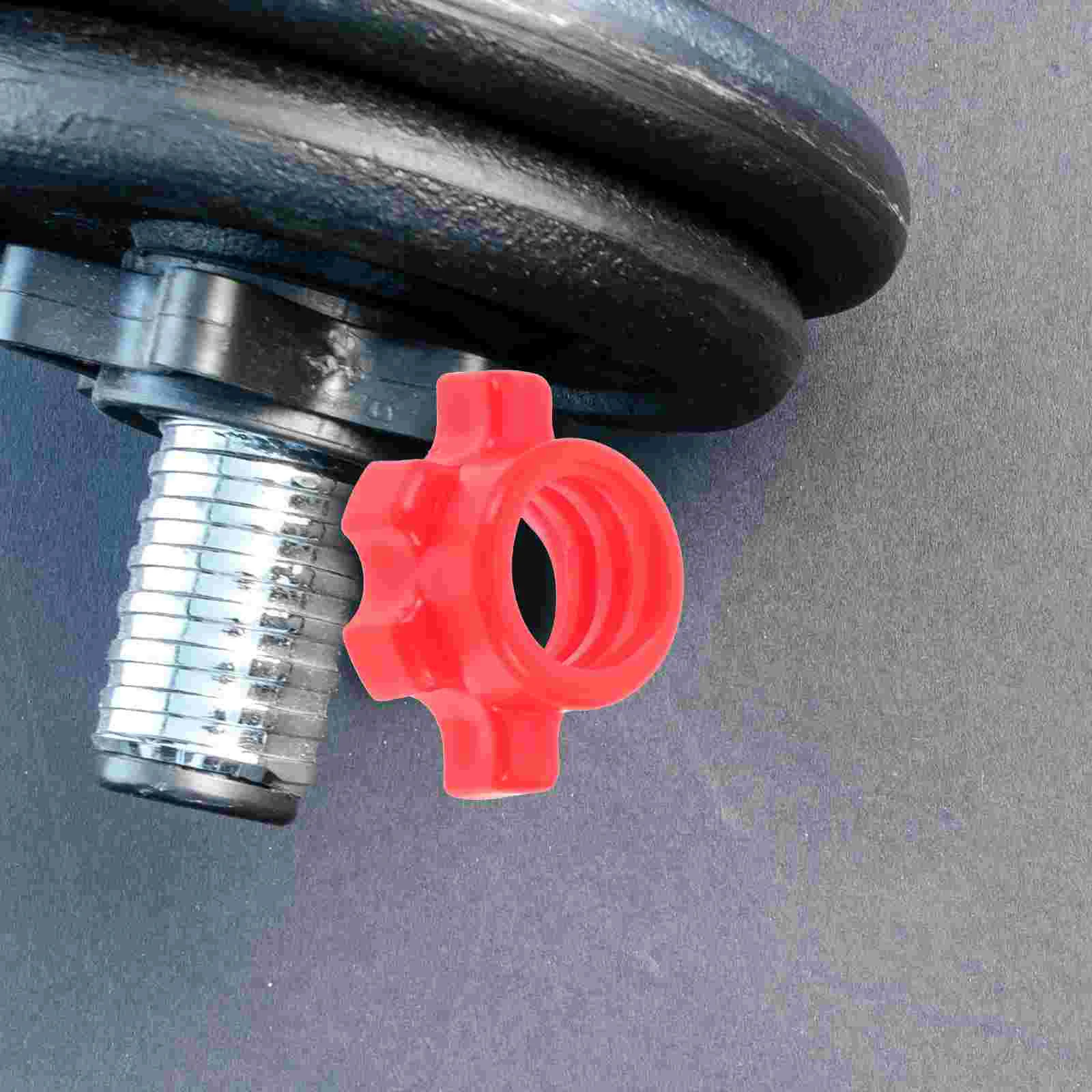 4 Pcs Dumbbell Bar Nut Barbell Fixing Accessories Home Gym Equipment Screw Plastic Fitness