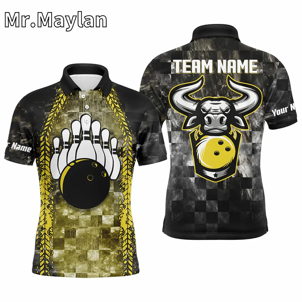 3D Custom Name Bowling Shirt for Men Bowling Jersey Outfit Bowling Team League Sport Polo Shirt Gifts For Bowlers Unisex TeeTops