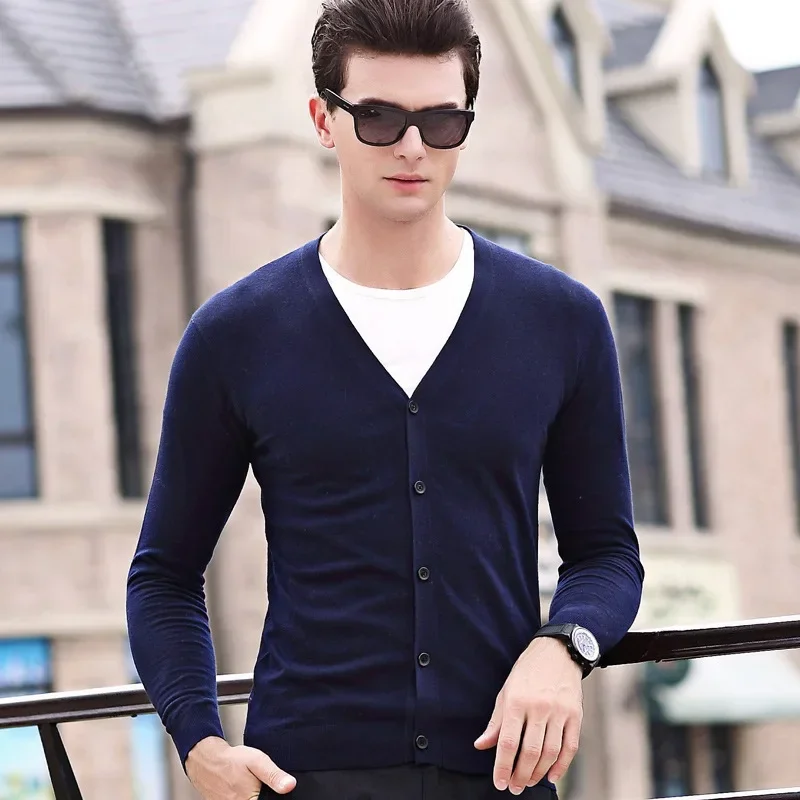 MRMT 2024 Brand New Fall Winter Men's Jackets Long Sleeve Knitted Sweater Pure-colour Leisure for Male Sweater Jacket Clothing