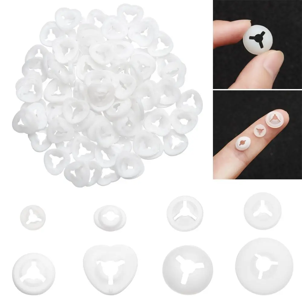 100Pcs/bag Back for Bear DIY Craft Accessories Doll Animal Toys Plastic Safety Eyes Round Gaskets Washers Doll Nose Washers