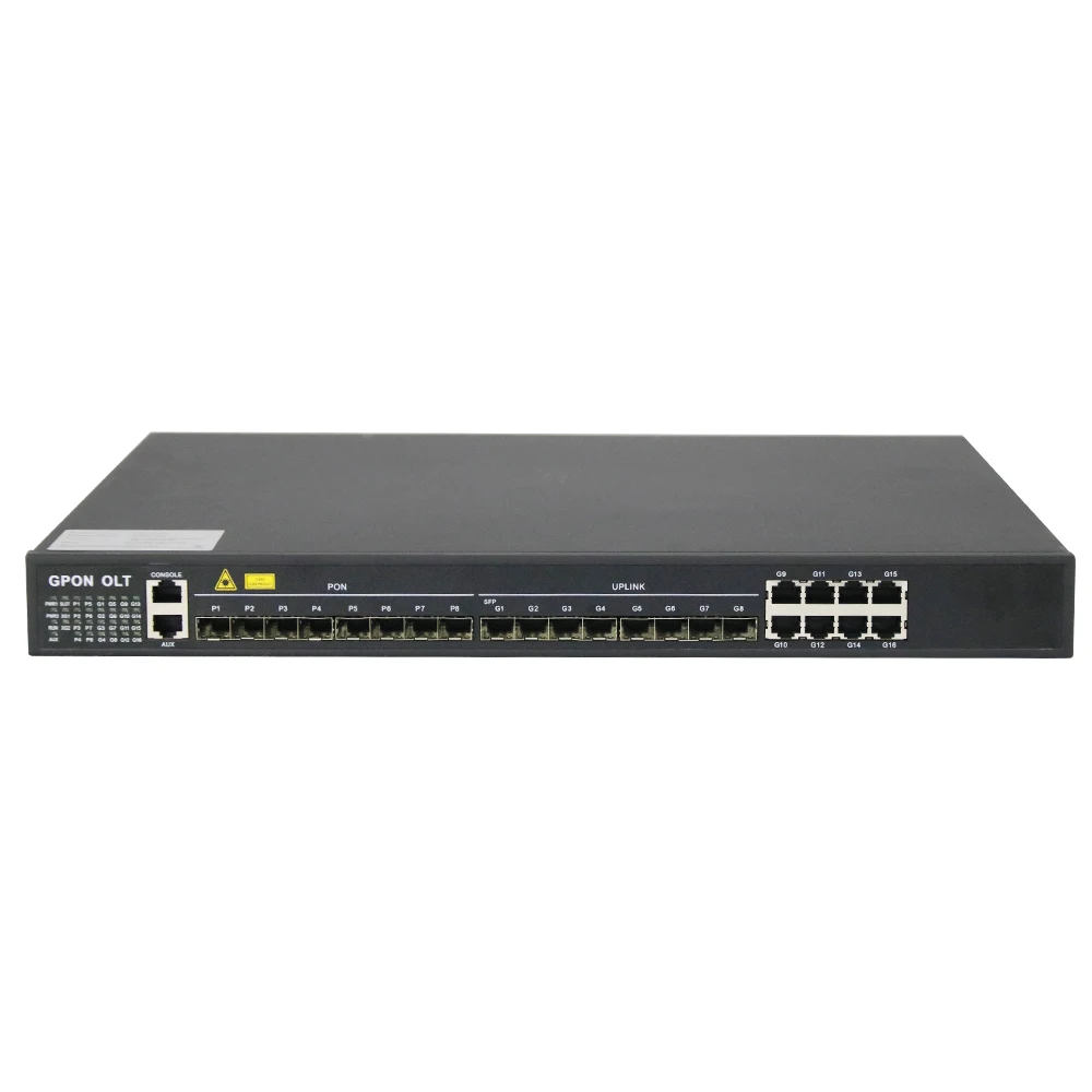 

10GE SFP+ Uplink FTTH 1U 19 inch 8 port GPON OLT Price With Web Nms Telnet Cli Management