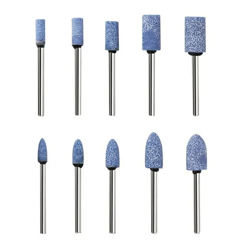 10Pcs 4-10mm Polishing Head 3mm Shank Blue Grinding Stone Wheel Abrasive Mounted Stone Electric Drill Power Tools Accessories view 5