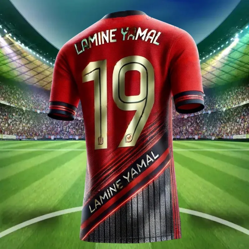 Spanish Yamal Commemorative Edition Sports Football Shirt T-shirt For Daily Matches, Training, Comfortable, Quick Drying Jersey