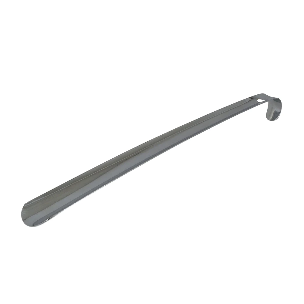 

50cm Long Shoehorn Silver Stainless Steel Smooth Touch Hanging Hole Easy Shoe Wearing Removal Dressing Aid Tool