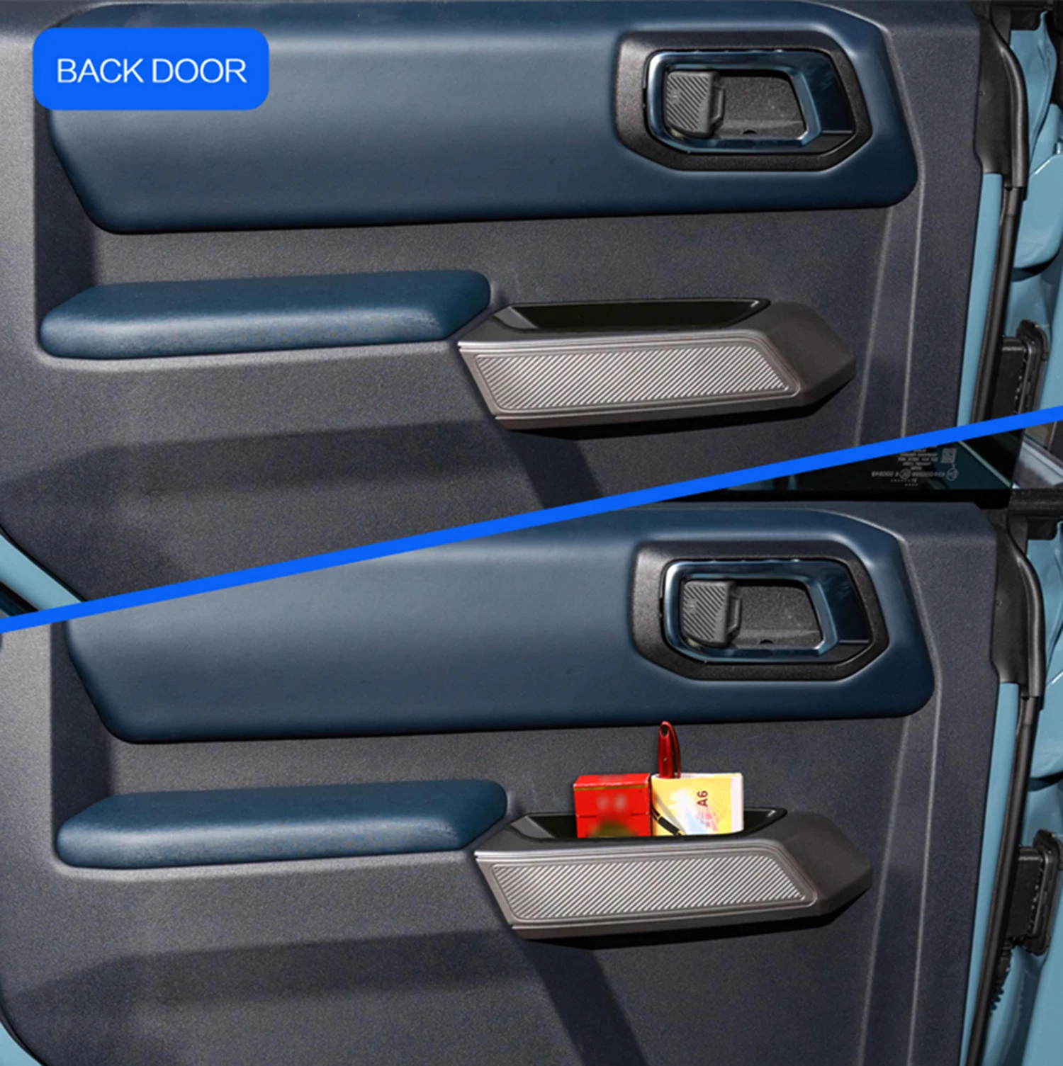 4 قطعة مقبض الباب الخلفي الأمامي للسيارة صندوق تخزين درج منظم لفورد برونكو 4 أبواب 2021-2025 تستيفها ملحقات داخلية