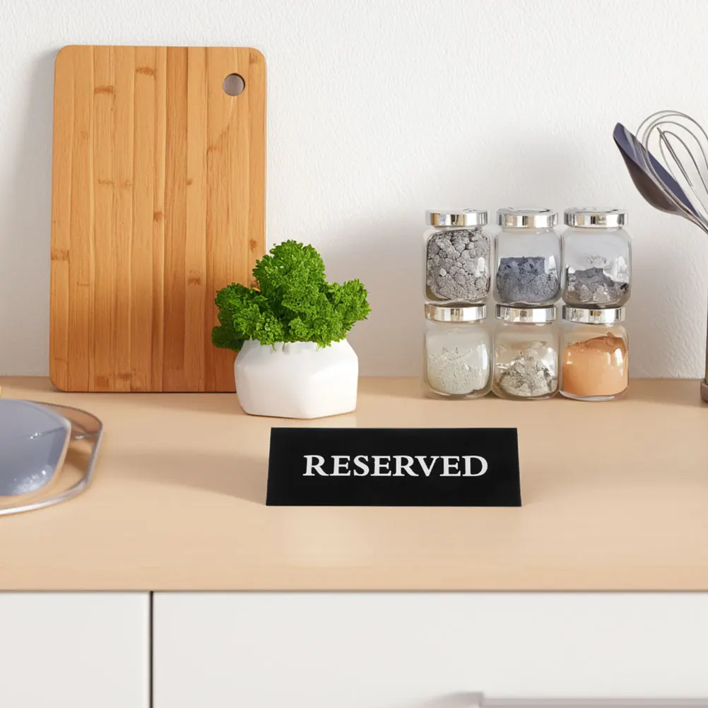 

4pcs Acrylic Reservation Table Signs Reserved Seat Markers Elegant Wedding Decor For Chairs Conference Room Clear Tabletop