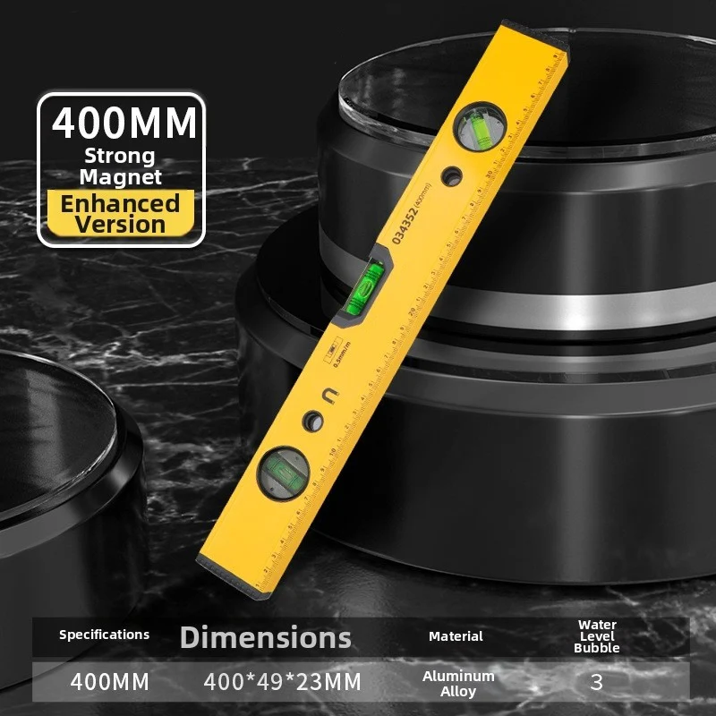 Aluminum Alloy Magnetic Level Measuring Tool  For Leveling And Measuring Includes Horizontal, Vertical, 45-degree Angle Bubbles