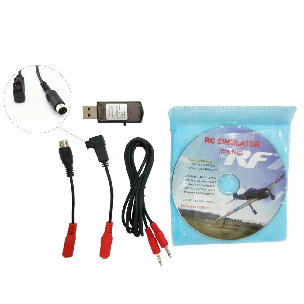 2.4G PPM Flight RC Simulator Dongle Wireless Cable USB RealFlight Freerider FMS XTR PHOENIXRC G7 G6 G5.5 G5 for Radio Controller